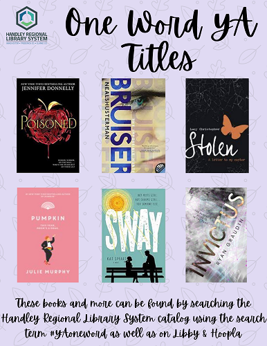 teen-book-spotlight-one-word-titles-handley-regional-library-system